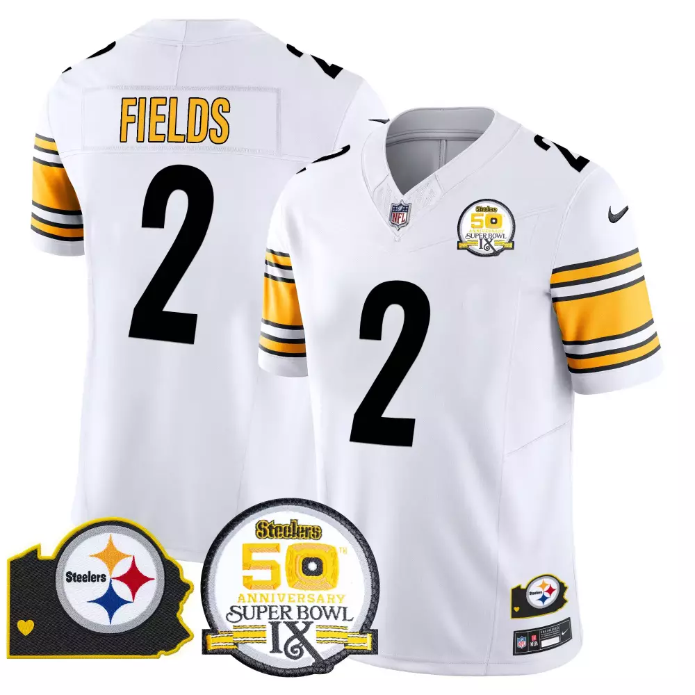 Justin Fields Pittsburgh Steelers 2024 Vapor Limited Jersey with Est 1933 Patch | Stitched Fan Gear for Men, Women & Youth