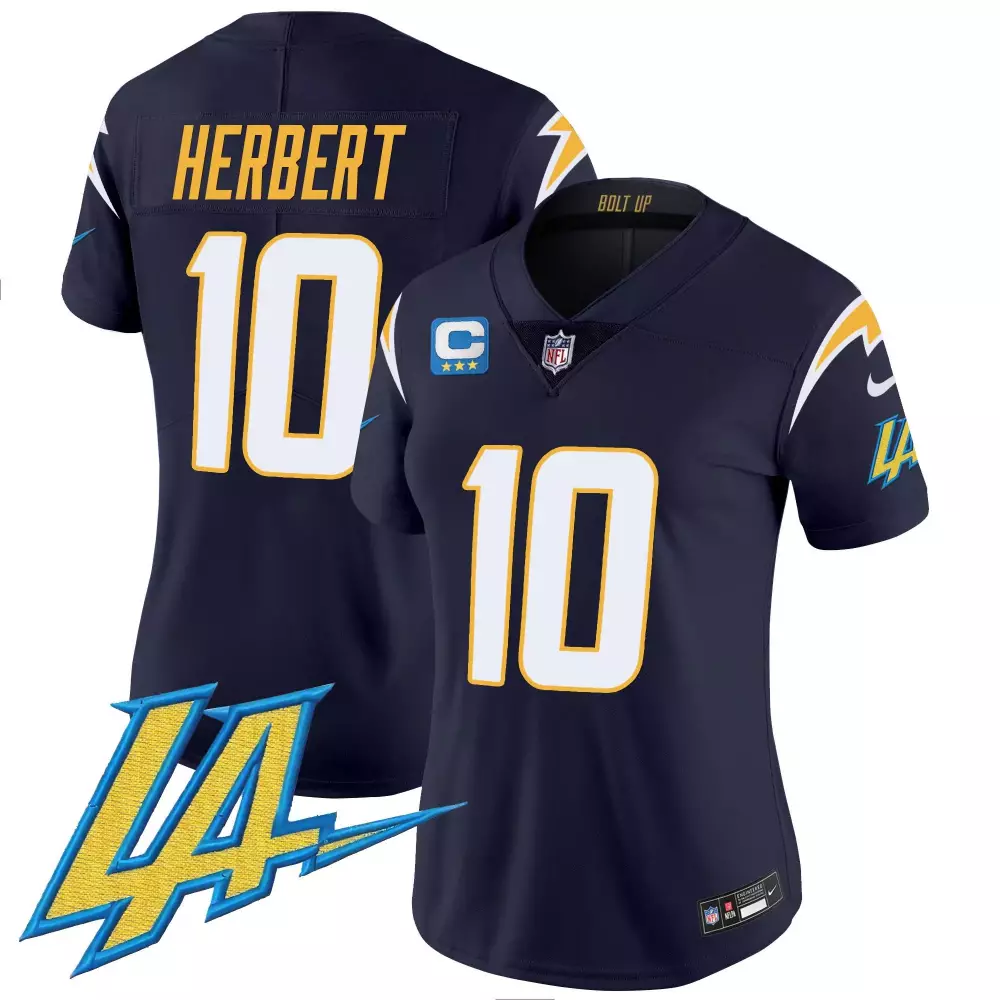 justin herbert navy mens los angeles chargers vapor limited jersey v2 all stitched