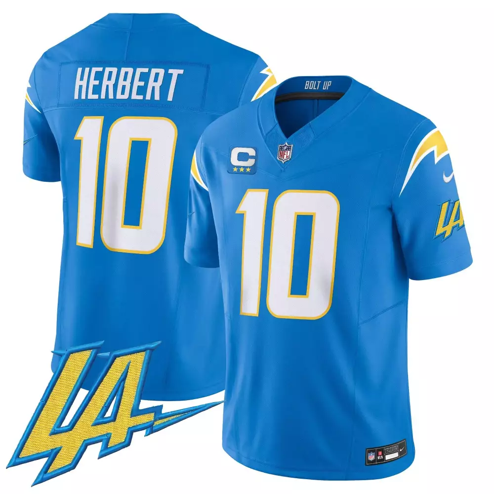 justin herbert navy mens los angeles chargers vapor limited jersey v2 all stitched