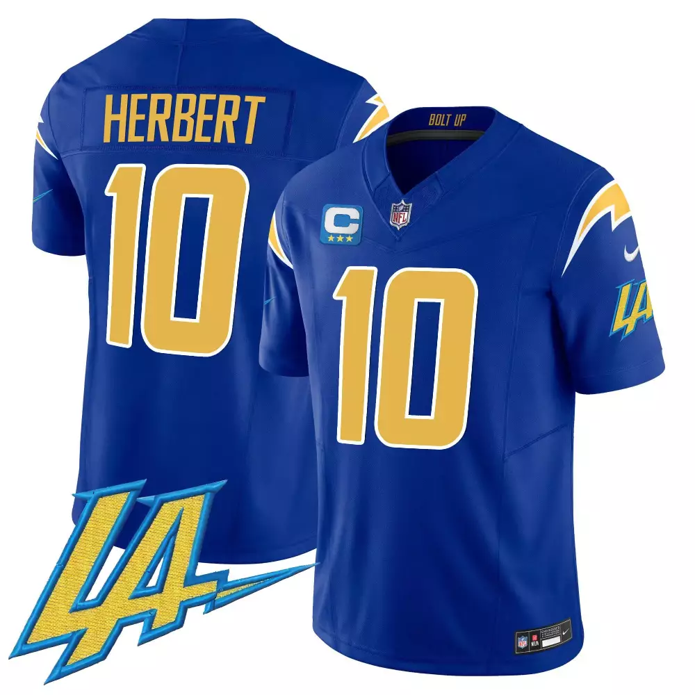 justin herbert navy mens los angeles chargers vapor limited jersey v2 all stitched