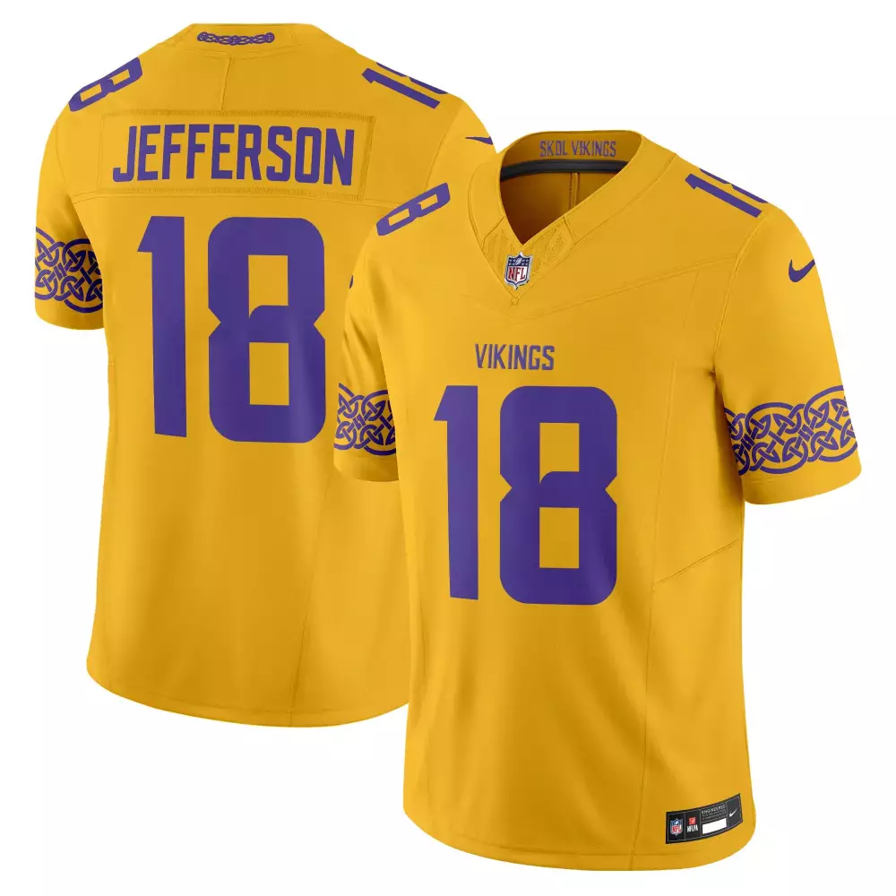 justin jefferson brown camo mens vikings 2024 salute to service vapor limited jersey all stitched