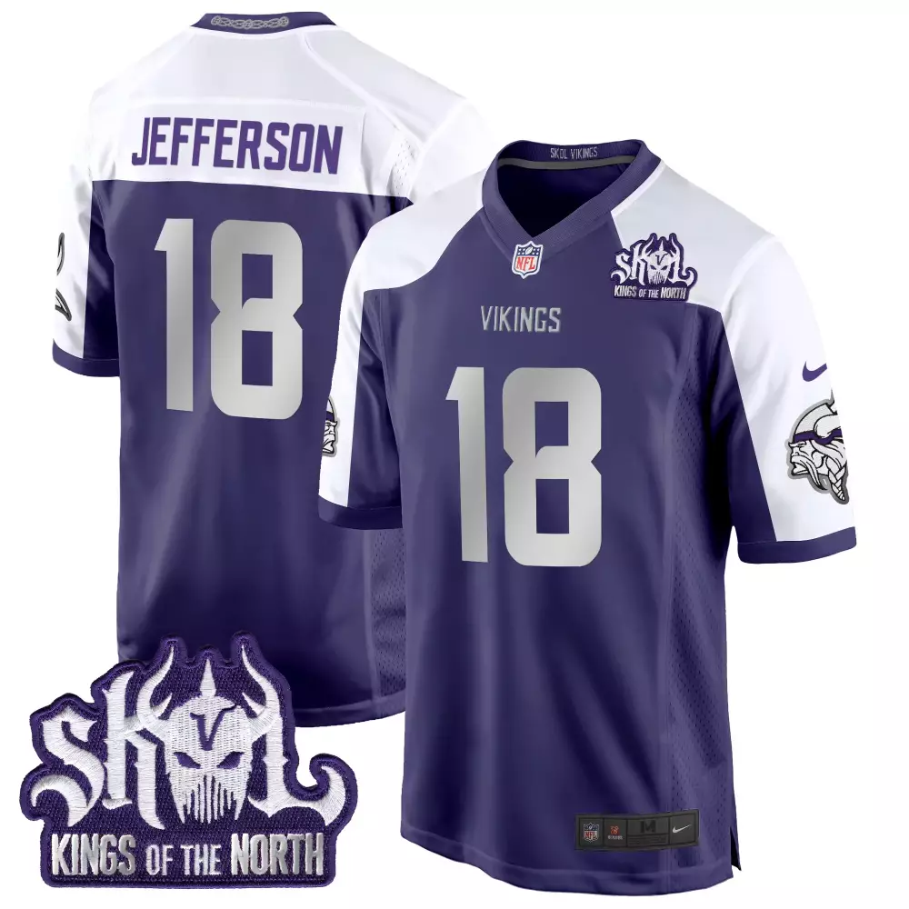 Justin Jefferson Minnesota Vikings Men's Purple Alternate 2024 Winter Warrior Skol Patch Game Jersey | For Men, Women & Youth