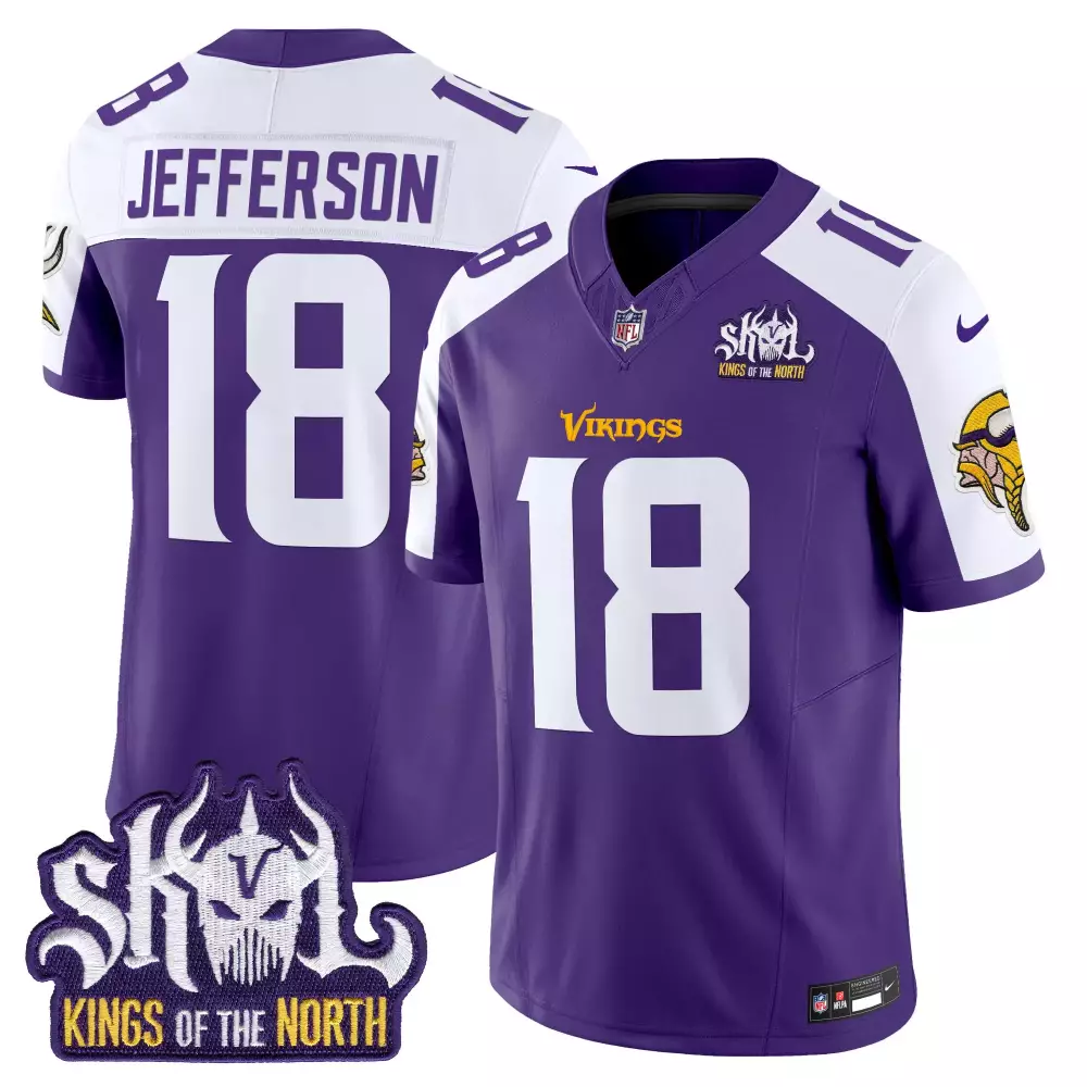 Justin Jefferson Minnesota Vikings Men's Purple Alternate 2024 Kings of the North Patch Vapor Limited Jersey | For Men, Women & Youth