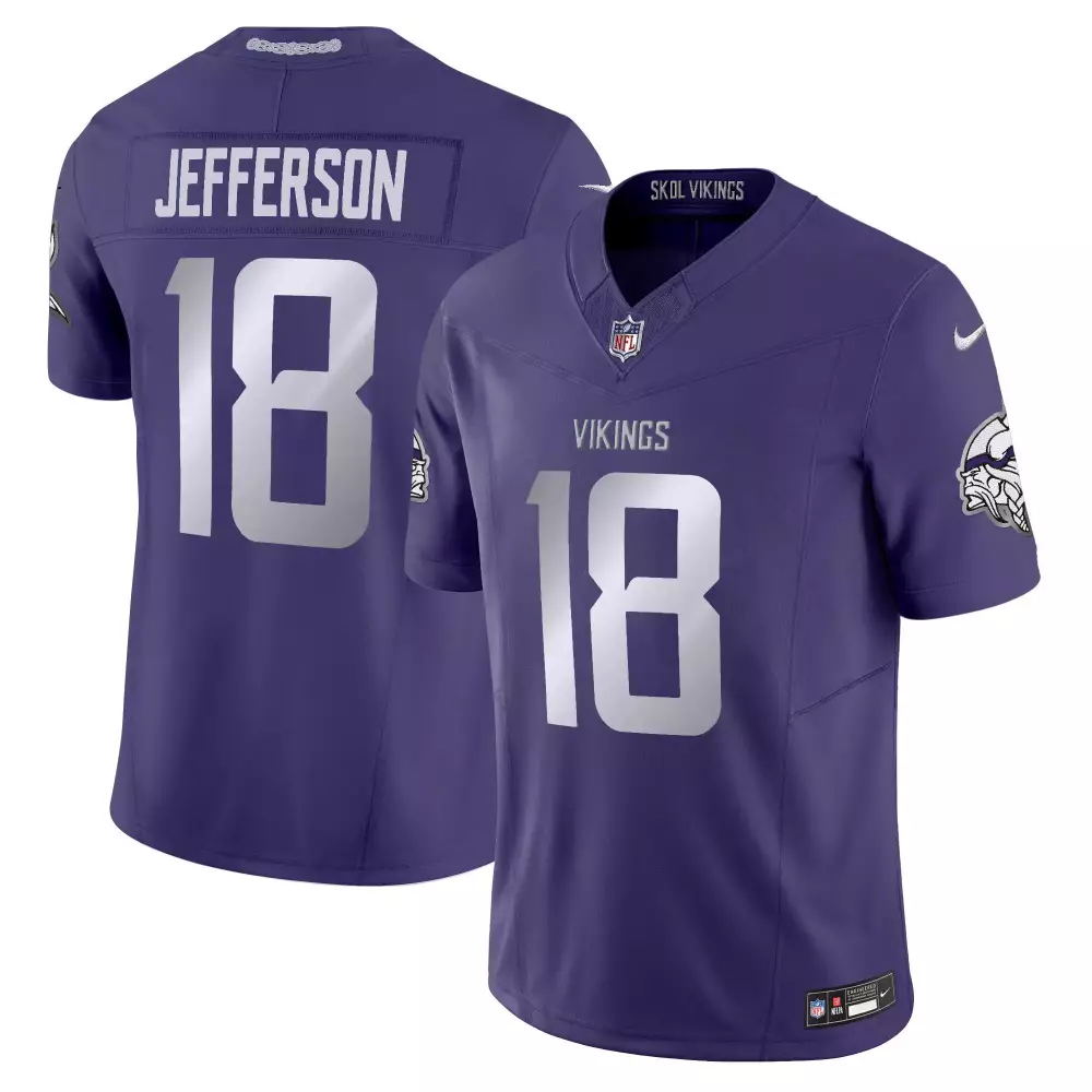 justin jefferson purple alternate womens vikings 2024 winter warrior skol patch vapor limited jersey all stitched