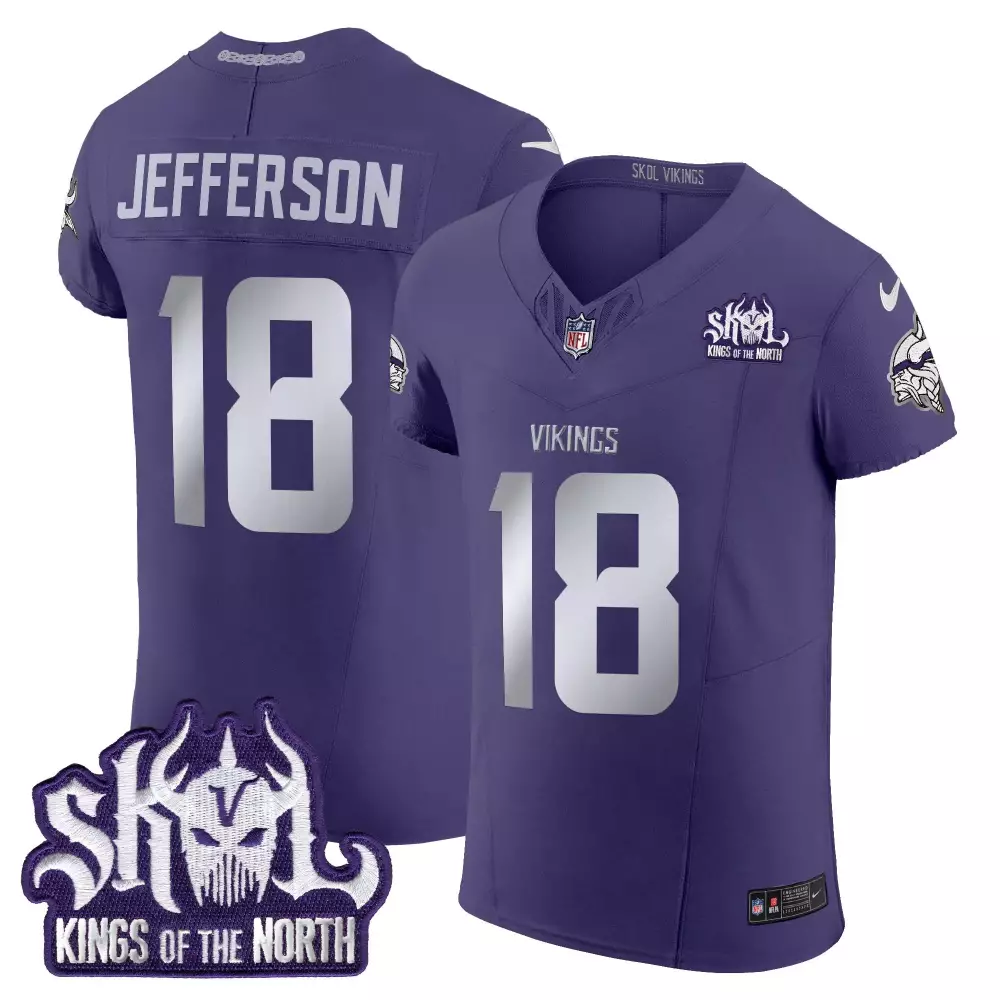 justin jefferson purple alternate womens vikings 2024 winter warrior skol patch vapor limited jersey all stitched