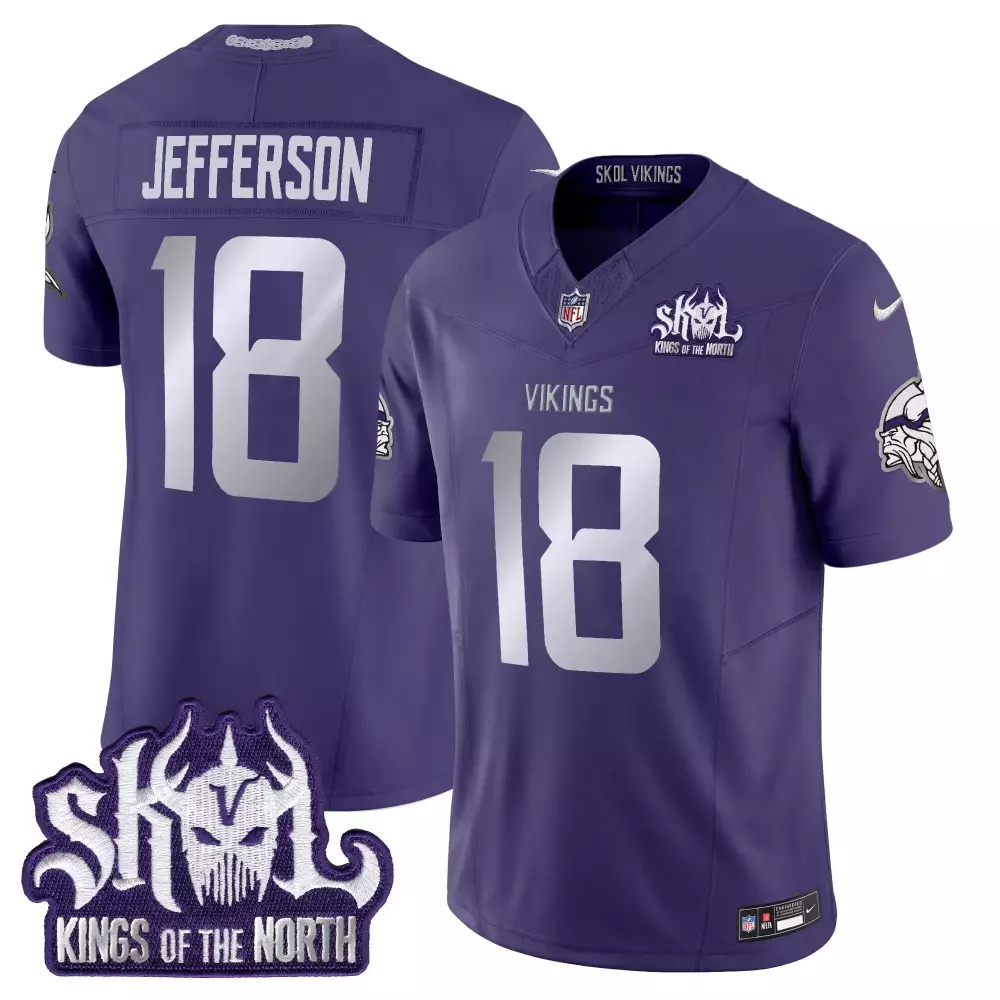 justin jefferson purple alternate womens vikings 2024 winter warrior skol patch vapor limited jersey all stitched