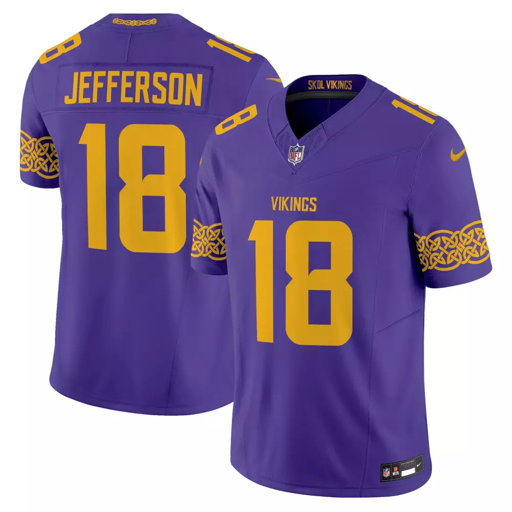 justin jefferson purple mens vikings nordic pattern vapor limited jersey all stitched