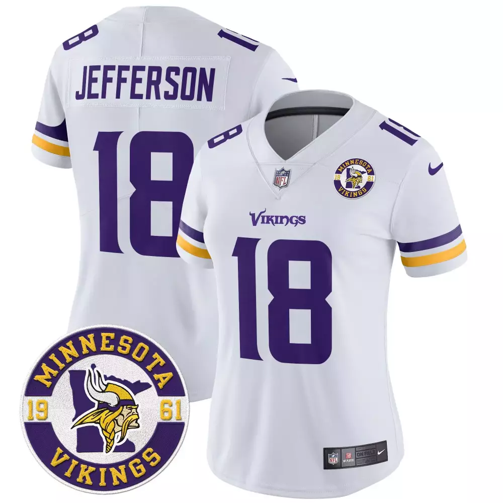 Justin Jefferson Minnesota Vikings 2024 Vapor Limited Jersey V2 | White Stitched Fan Gear | For Women & Youth