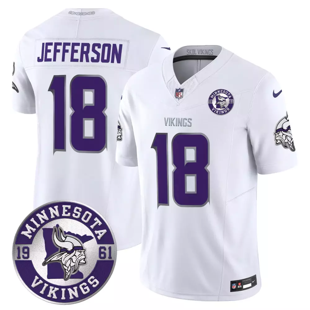 Justin Jefferson Minnesota Vikings Winter Warrior 2024 Vapor Limited Jersey V2 | White Stitched Fan Gear | For Men, Women & Youth