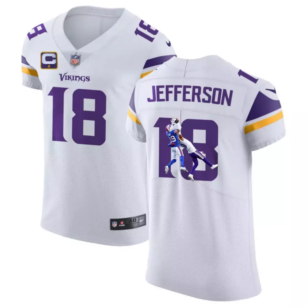 justin jefferson youth justin jefferson minnesota vikings white vapor elite jersey stitched