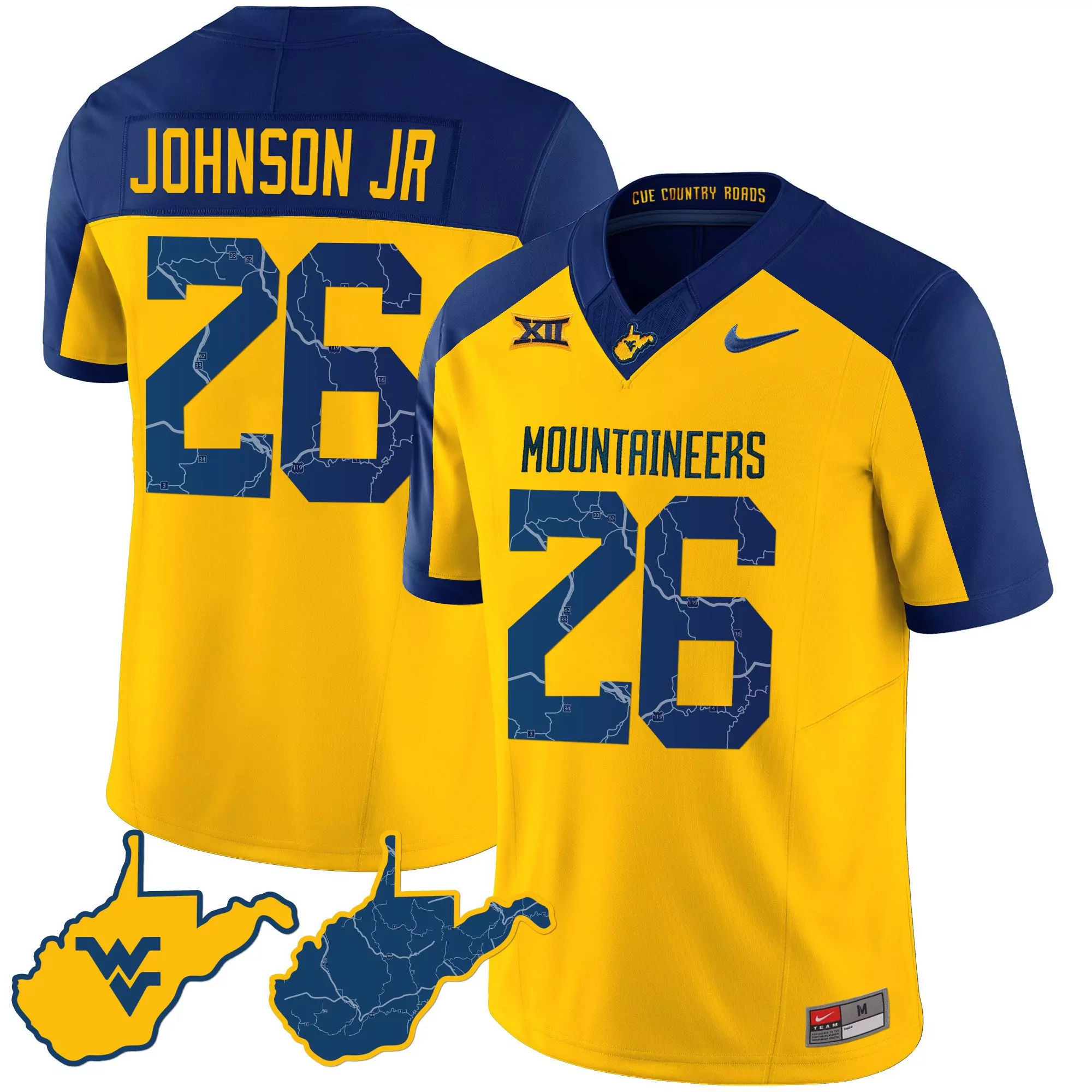 jt daniels white gold mens west virginia mountaineers black limited gold vapor jersey all stitched