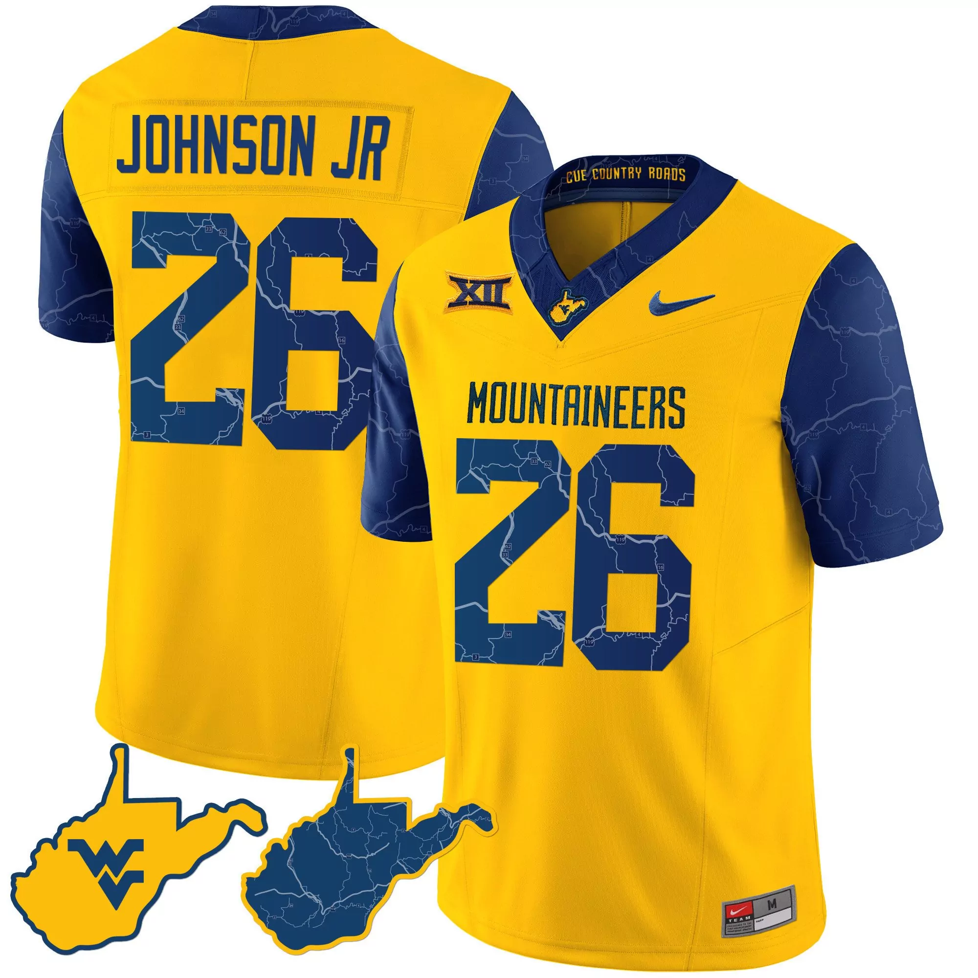 jt daniels white gold mens west virginia mountaineers black limited gold vapor jersey all stitched
