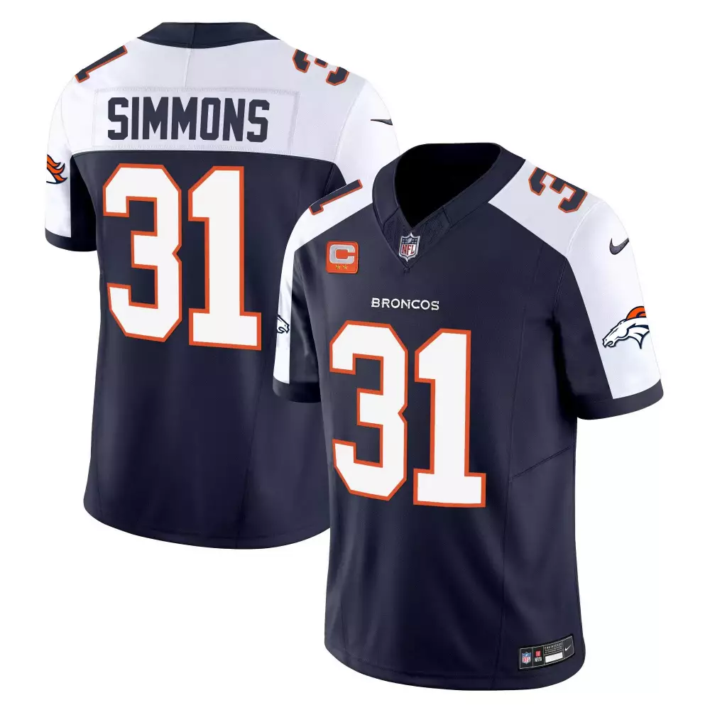 Justin Simmons Navy Alternate Denver Broncos Vapor Limited Jersey | All Stitched | Fan Gear for Men, Women & Youth