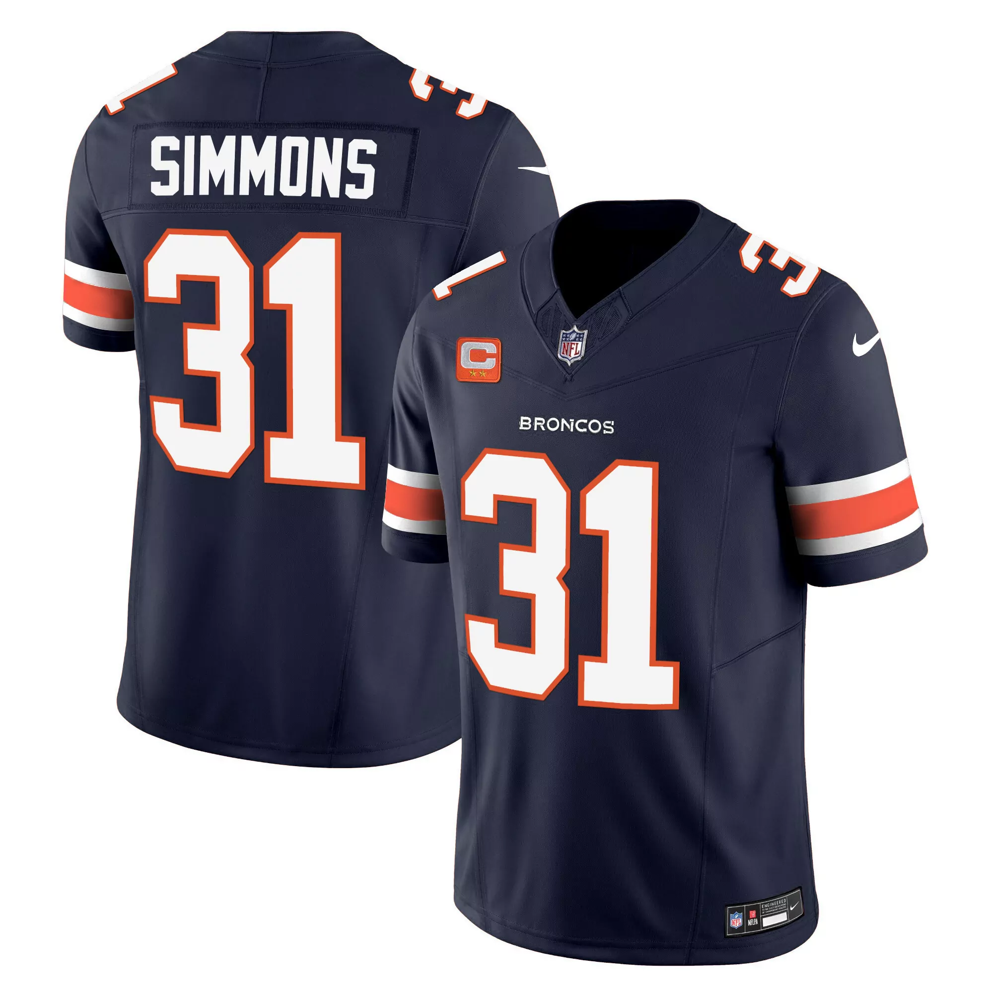 justin simmons navy mens denver broncos vapor jersey all stitched