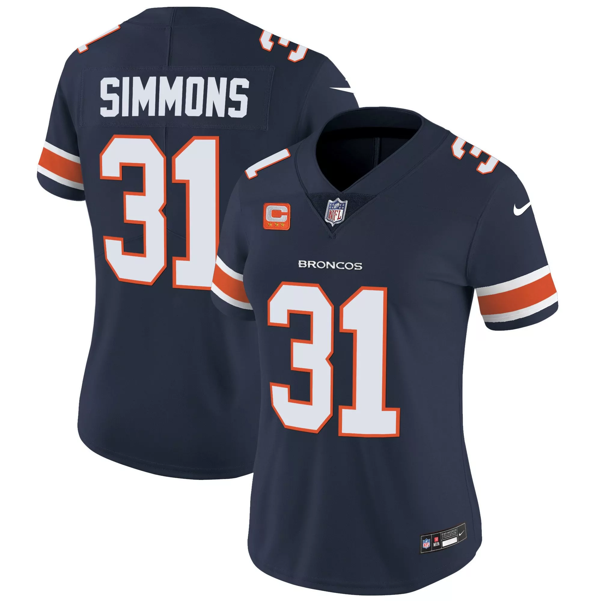justin simmons navy mens denver broncos vapor jersey all stitched