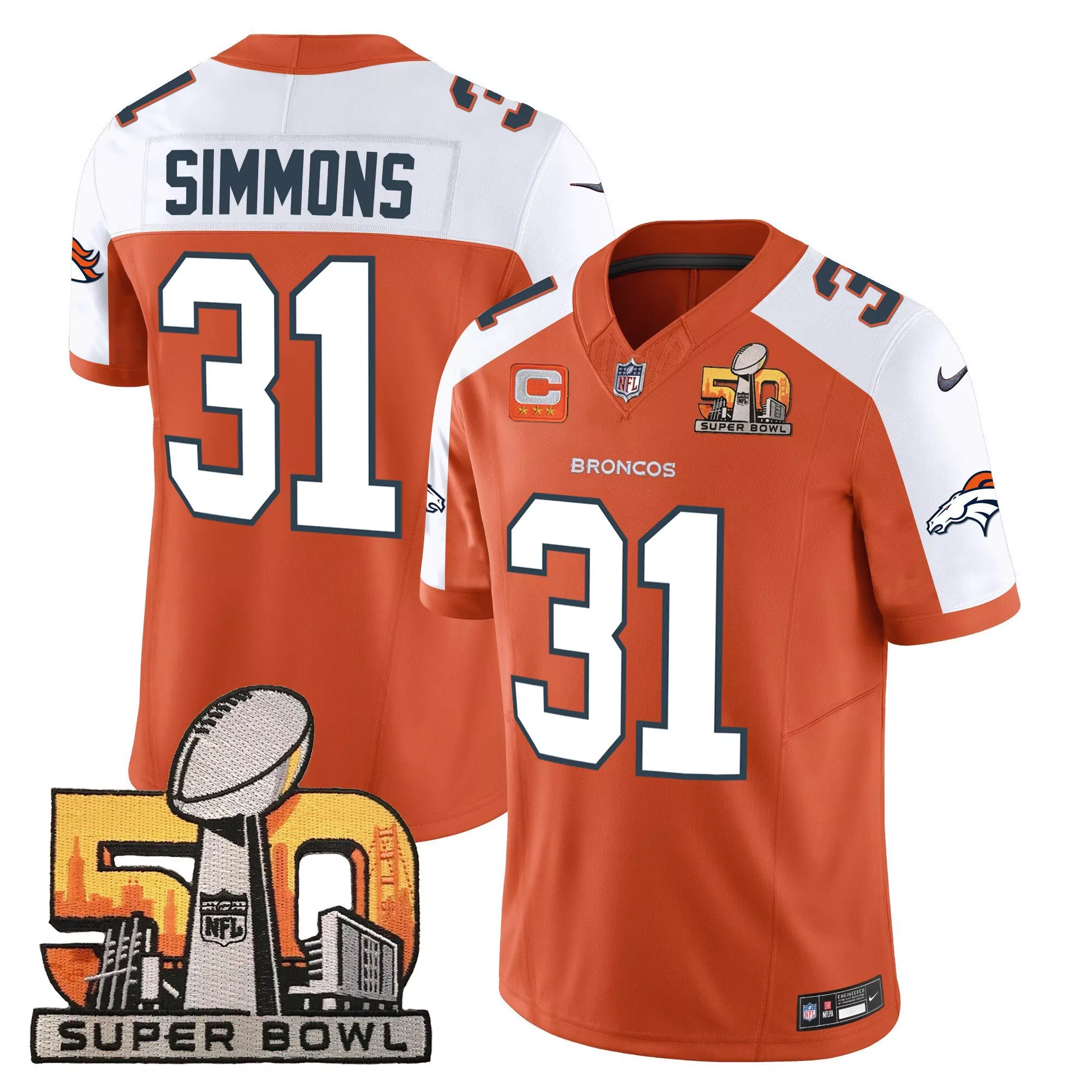 justin simmons navy mens denver broncos vapor jersey all stitched