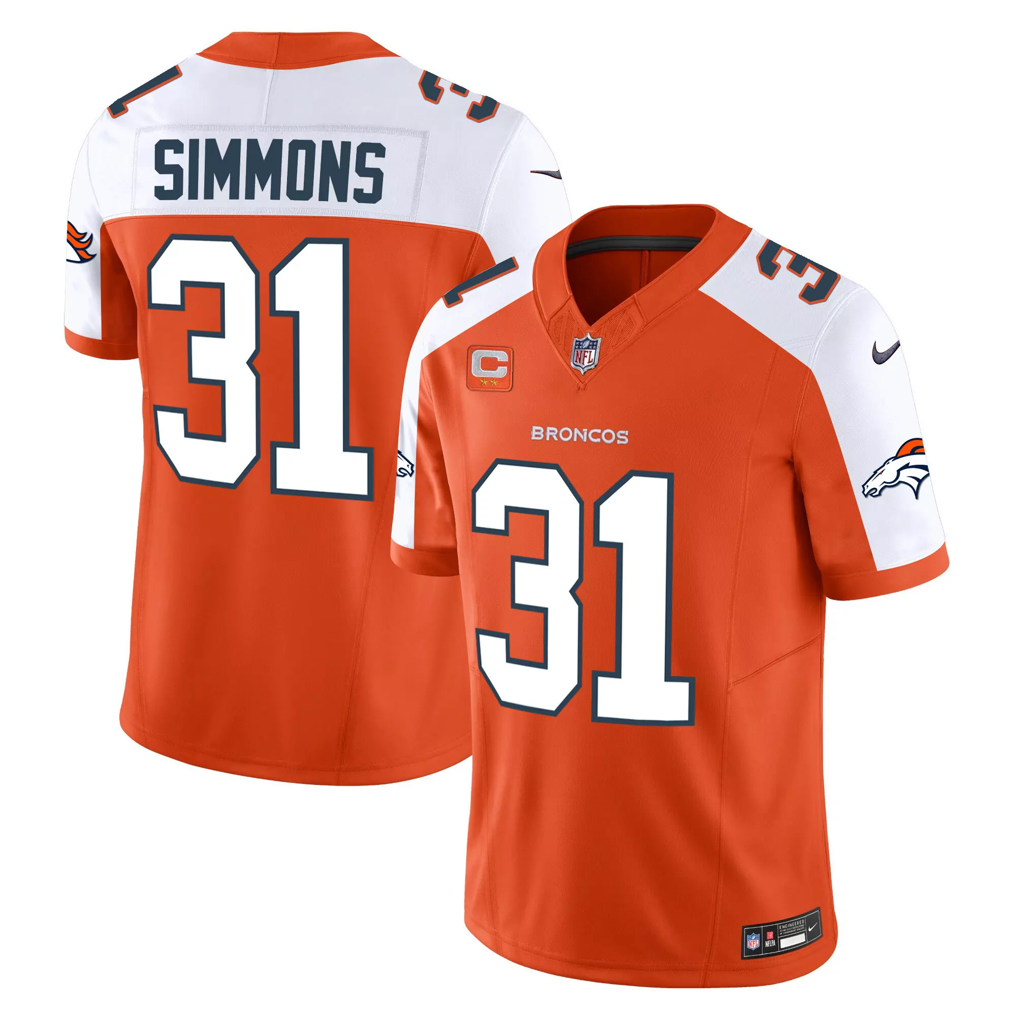 justin simmons navy mens denver broncos vapor jersey all stitched