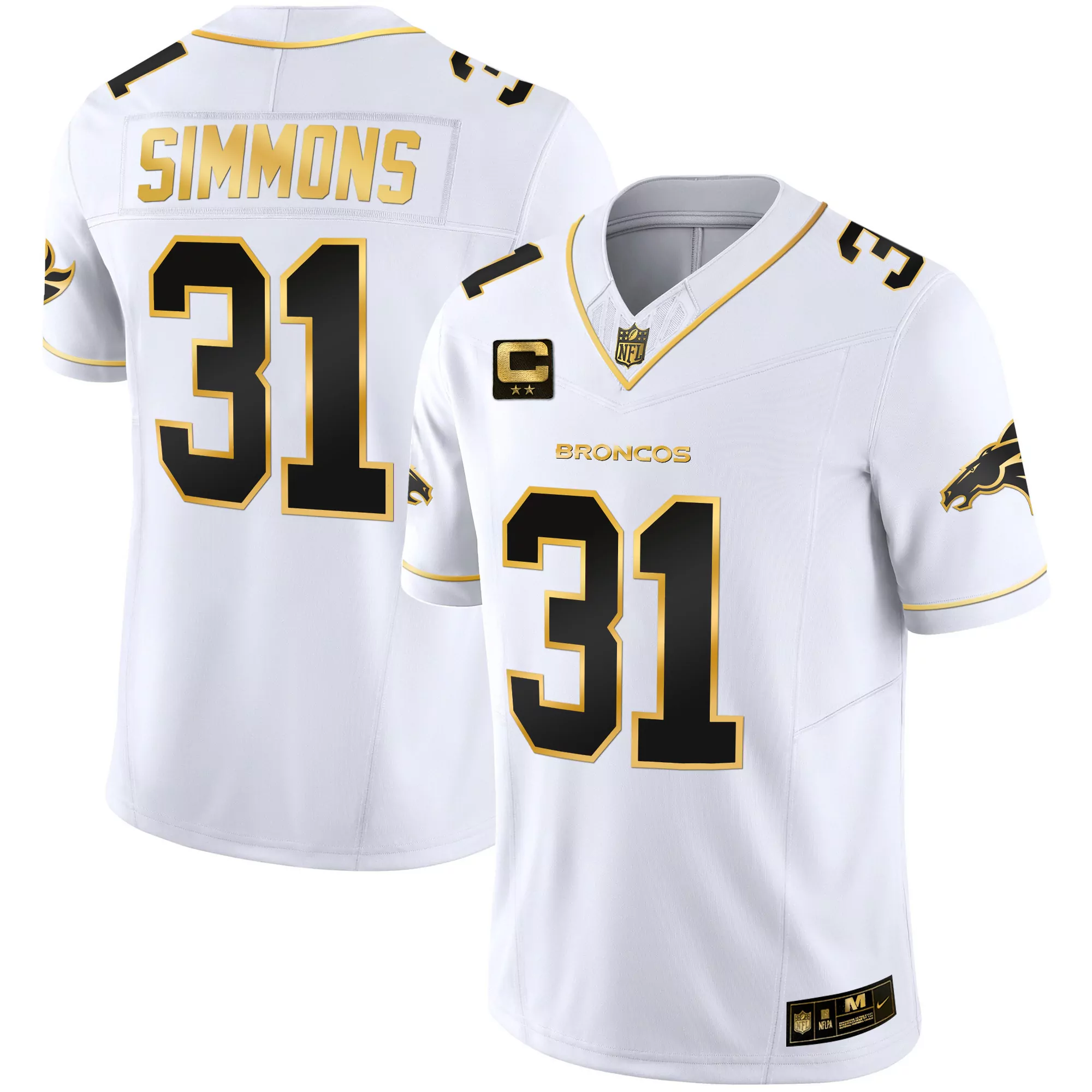 justin simmons orange sleeves mens denver broncos super bowl 50 patch vapor jersey all stitched