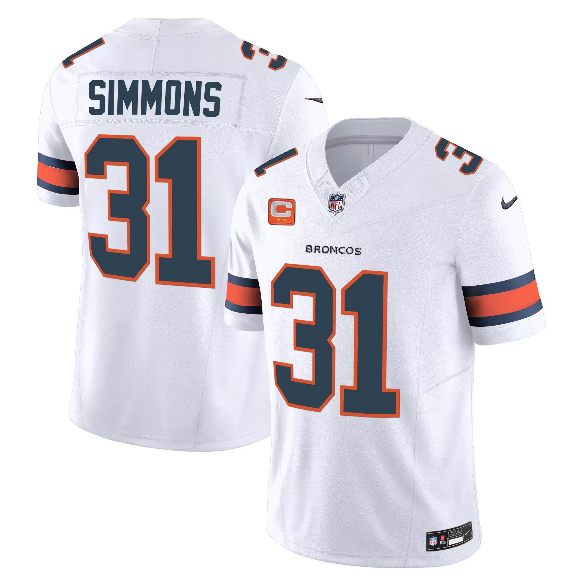 justin simmons white mens denver broncos vapor limited jersey all stitched
