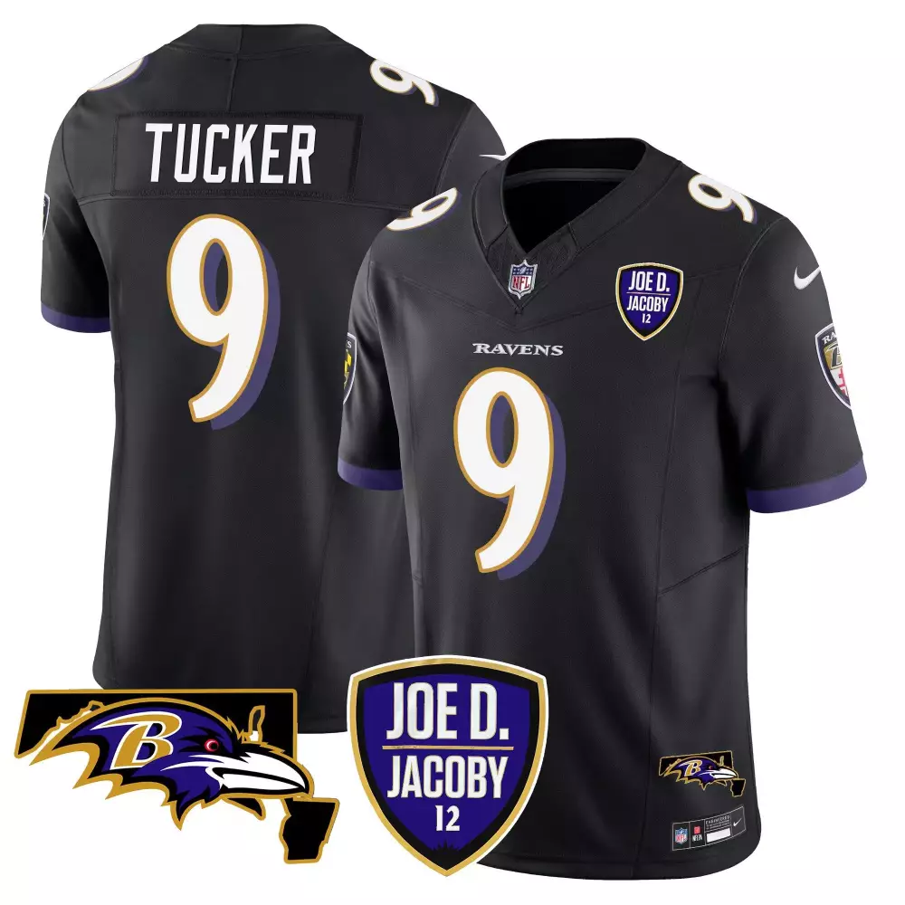 Justin Tucker Baltimore Ravens Joe D Jacoby Patch Vapor Limited Jersey | Stitched for Men, Women & Youth