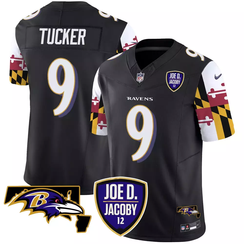 Justin Tucker Baltimore Ravens Joe D Jacoby Patch Vapor Limited Jersey | Stitched for Men, Women & Youth