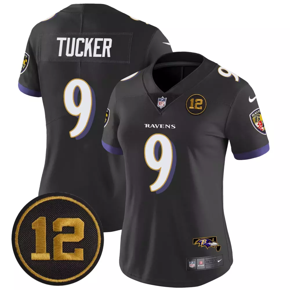 Justin Tucker Baltimore Ravens Women's City Edition Jersey | Black Stitched | Limited Edition Fan Gear | For Men, Women & Youth