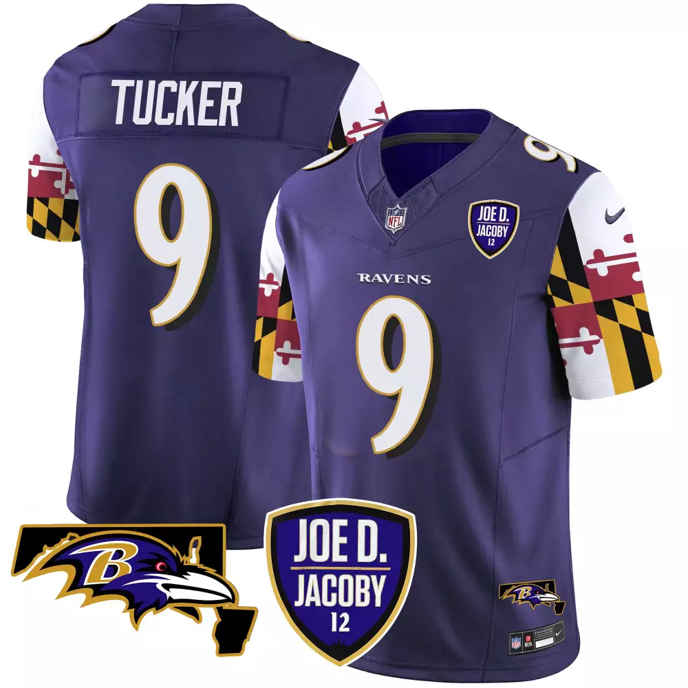 Justin Tucker Baltimore Ravens Joe D Jacoby Patch Vapor Limited Jersey | Stitched for Men, Women & Youth