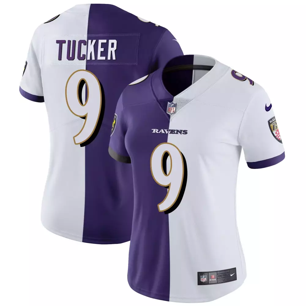 Justin Tucker Baltimore Ravens Gold Split Vapor Jersey | Women's Stitched Fan Gear | For Men, Women & Youth