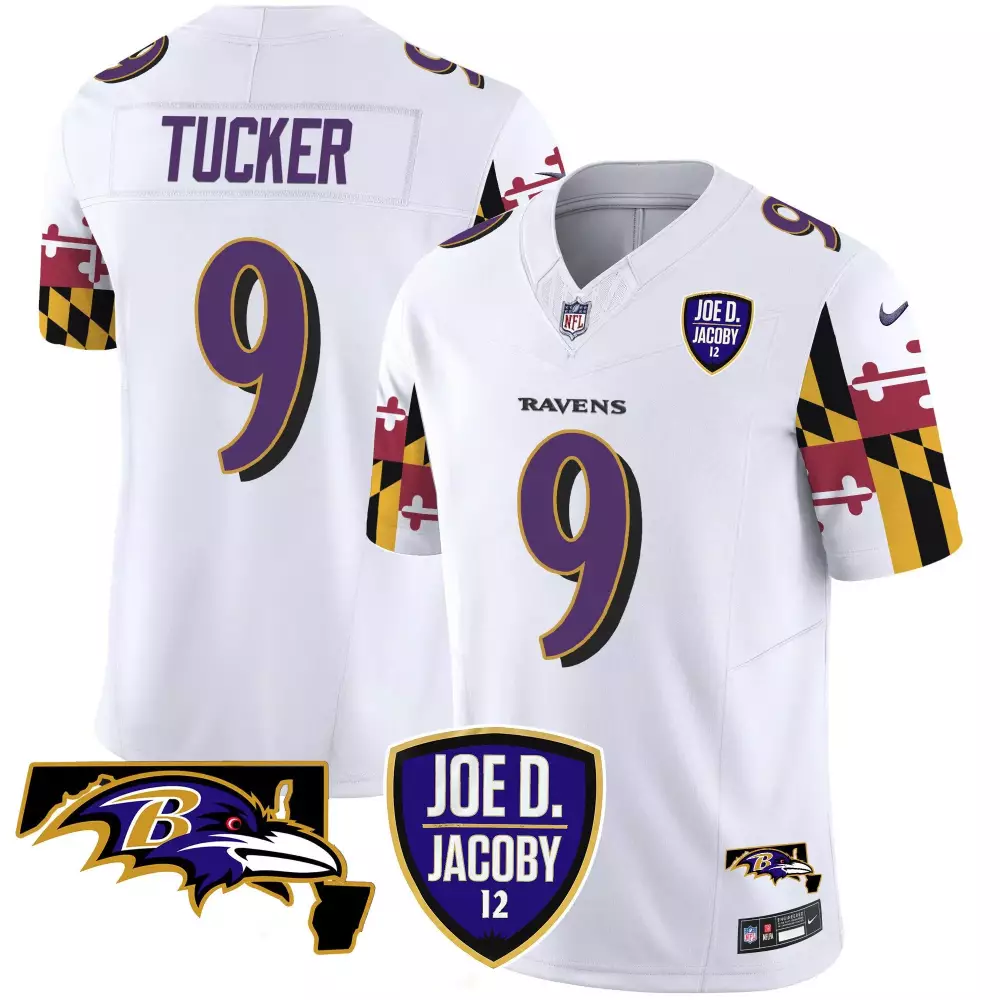 Justin Tucker Baltimore Ravens Joe D Jacoby Patch Vapor Limited Jersey | Stitched for Men, Women & Youth