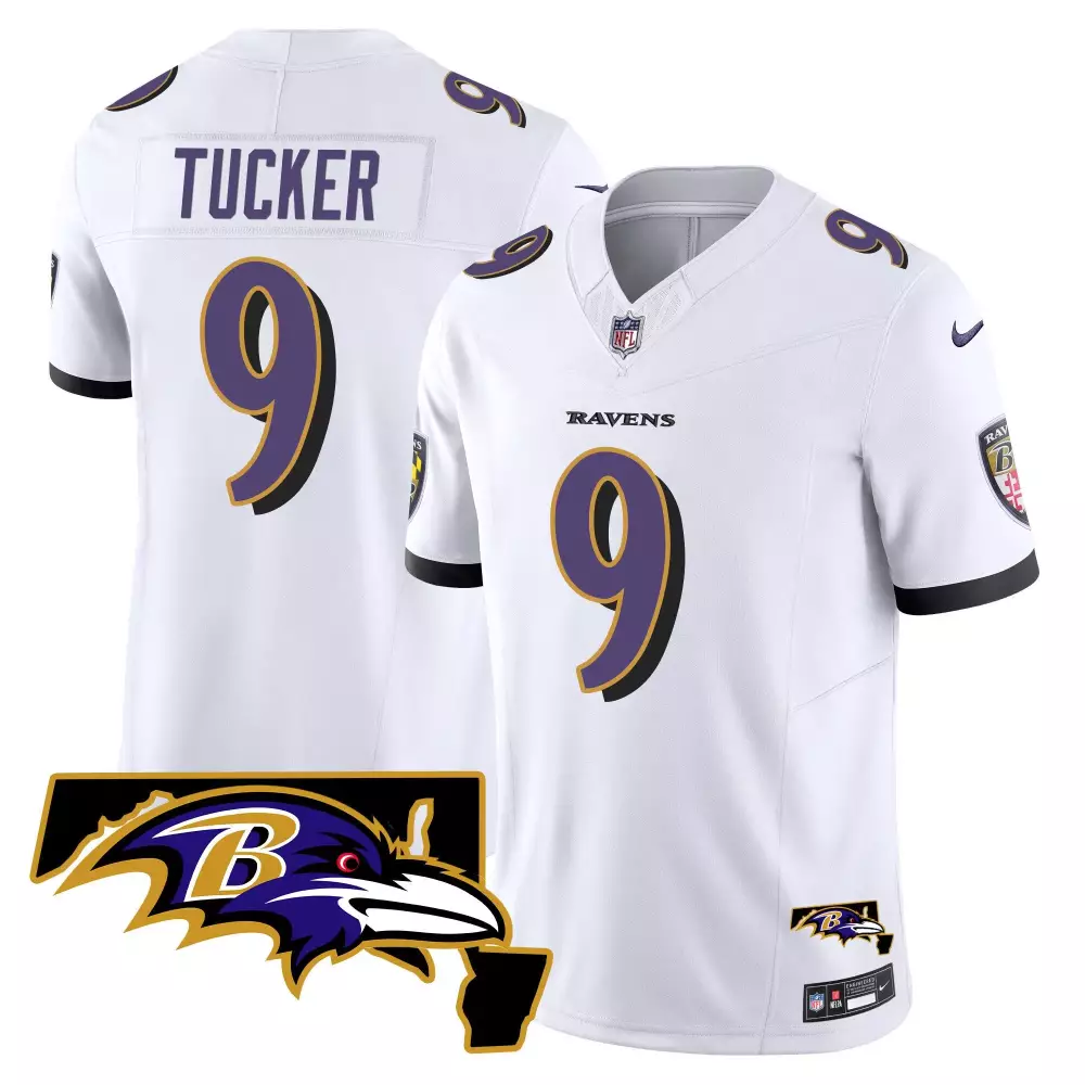 Justin Tucker Baltimore Ravens Maryland Patch Vapor Limited Jersey | Men's Stitched Fan Gear | For Men, Women & Youth