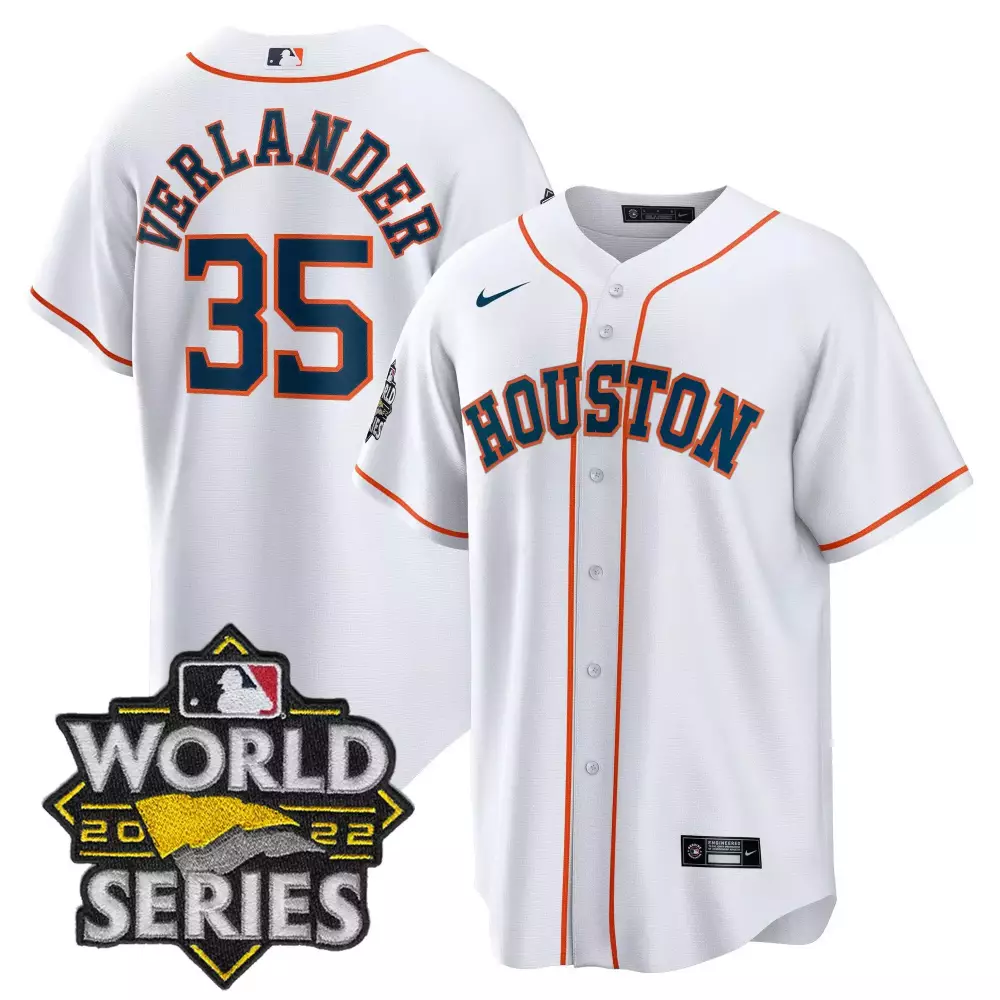 Justin Verlander Houston Astros World Series Classic Jersey | Black Gold Trim All Stitched | Fan Gear for Men, Women & Youth