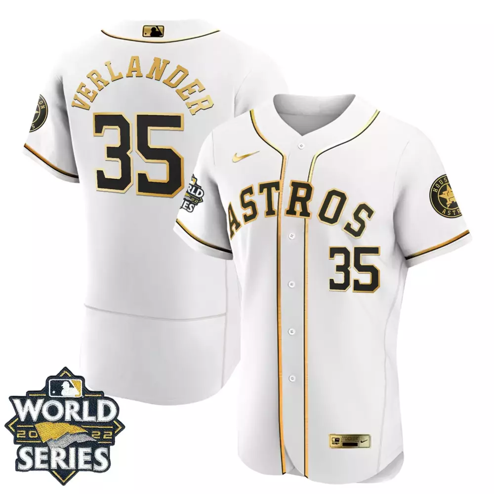Justin Verlander Houston Astros 2022 World Series Player Jersey | White | Youths All Stitched Limited Edition | For Men, Women & Youth