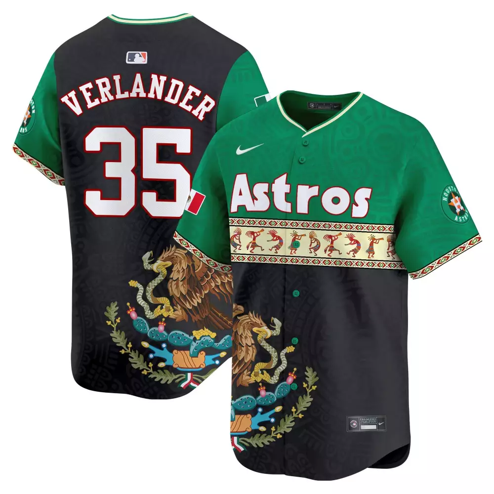 justin verlander green mens houston astros los houston astros mexico jersey all stitched