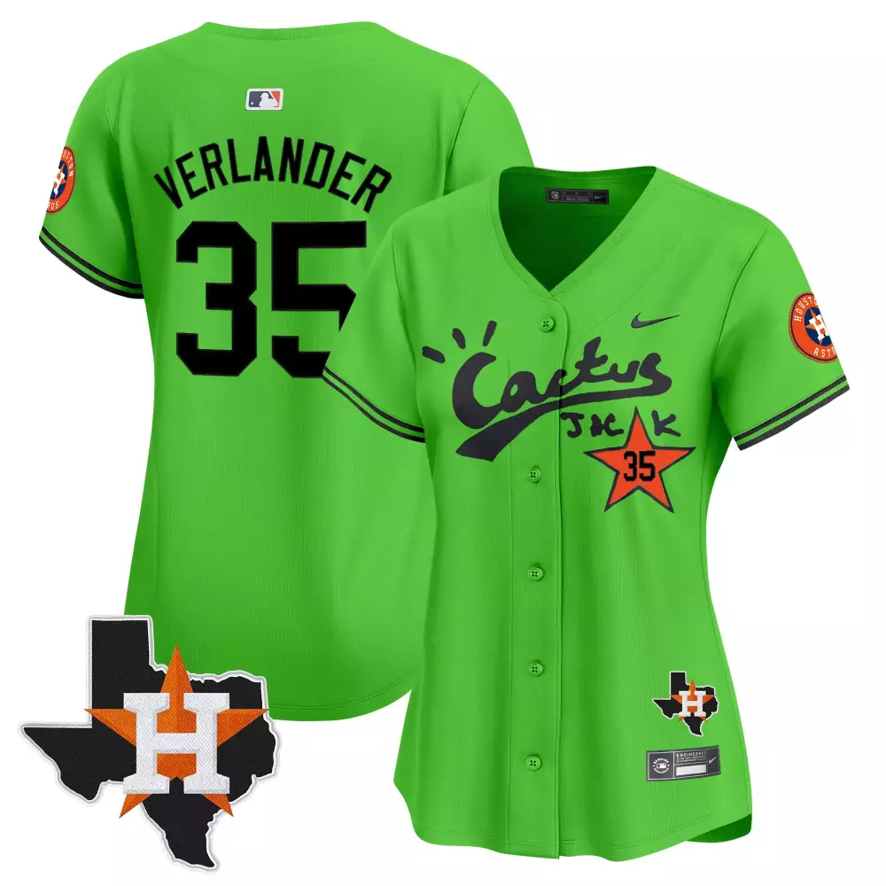 justin verlander green unisex houston astros orbit vapor premier limited jersey printed