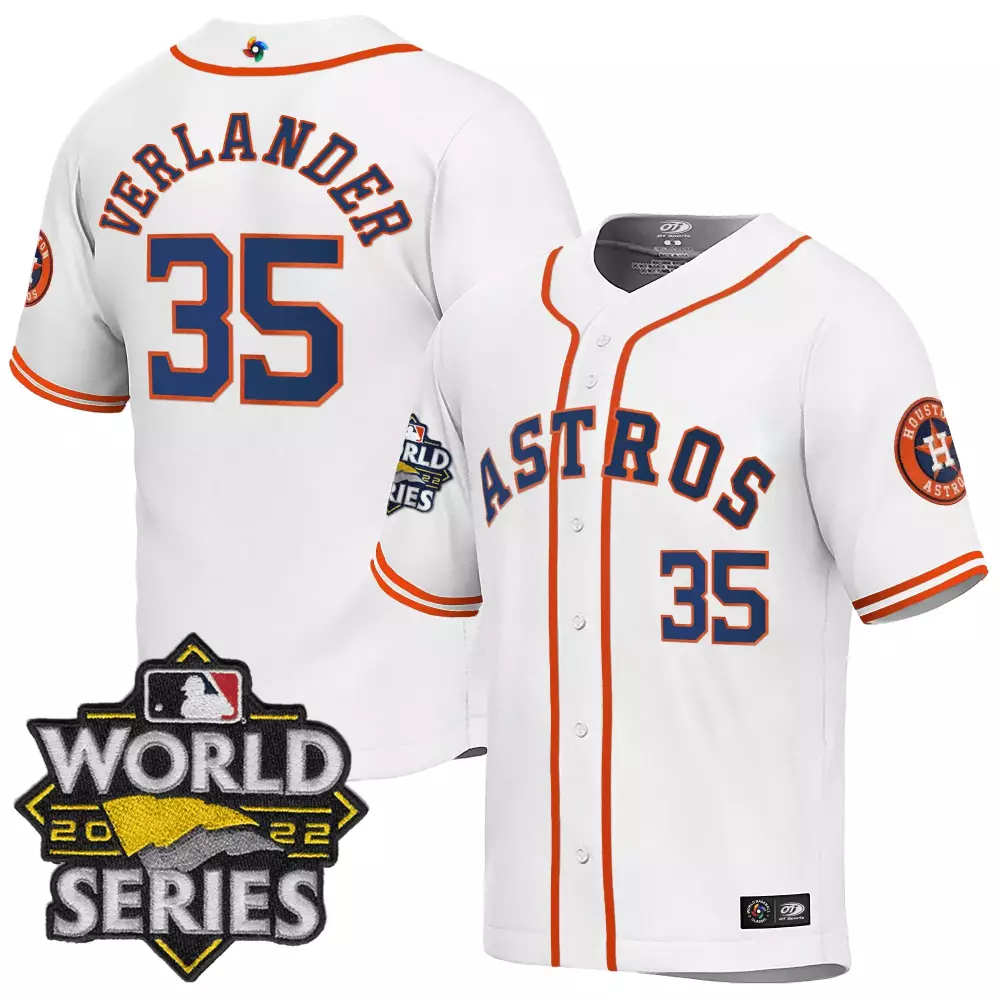 Justin Verlander Houston Astros World Series Classic Jersey | Black Gold Trim All Stitched | Fan Gear for Men, Women & Youth