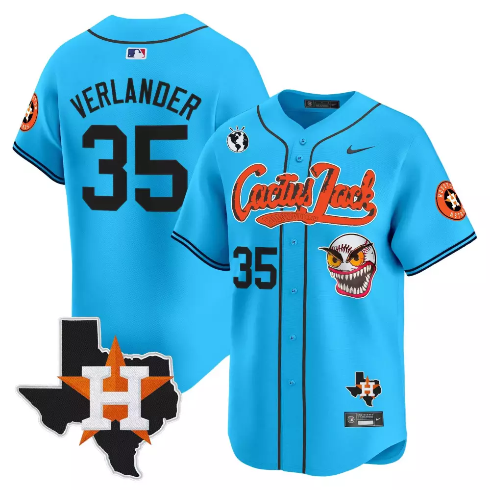 justin verlander light blue mens houston astros cactus jack patch vapor premier limited jersey v11 stitched