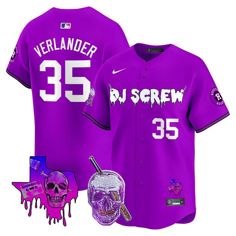 justin verlander purple mens houston astros cactus jack patch vapor premier limited jersey v12 stitched
