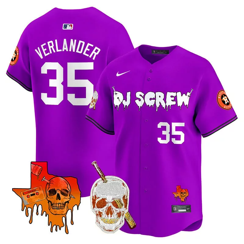 justin verlander purple mens houston astros cactus jack patch vapor premier limited jersey v12 stitched