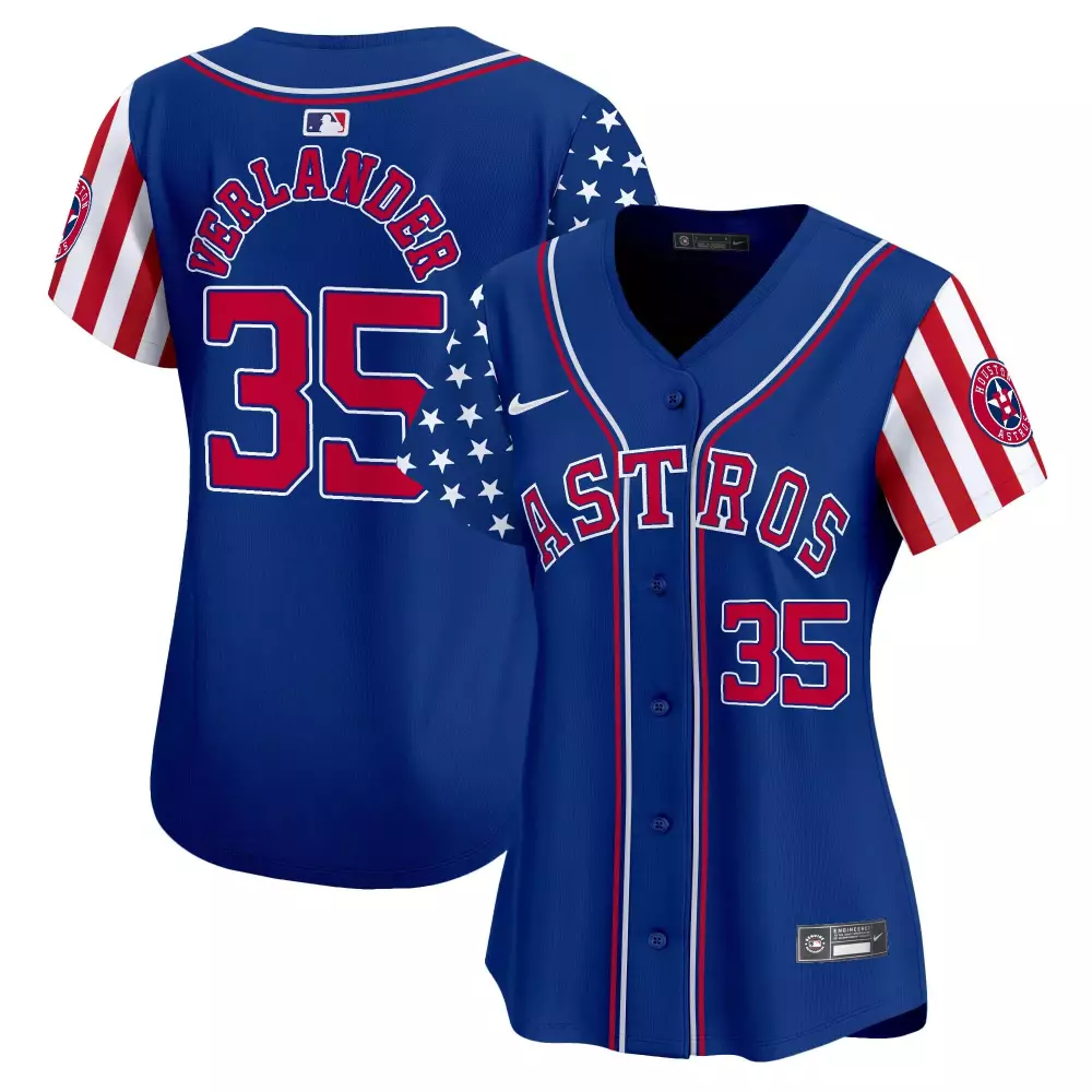 justin verlander royal mens houston astros 2024 fourth of july vapor premier limited jersey v2 all stitched