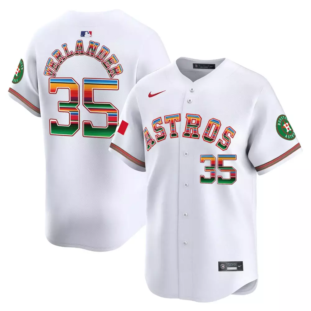 justin verlander white mens houston astros mexico traditional style vapor premier limited jersey all stitched
