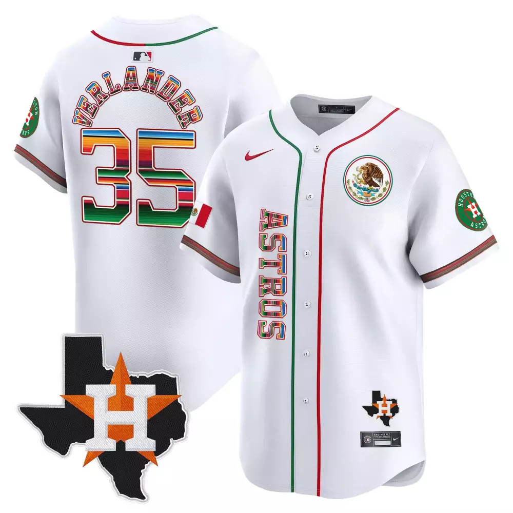 justin verlander white mens houston astros mexico traditional style vapor premier limited jersey all stitched