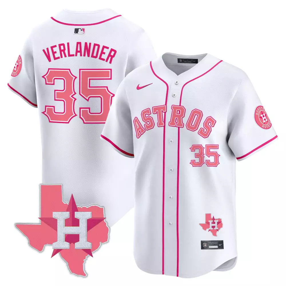 justin verlander white unisex houston astros bubblegum pink vapor premier limited jersey v2 all stitched