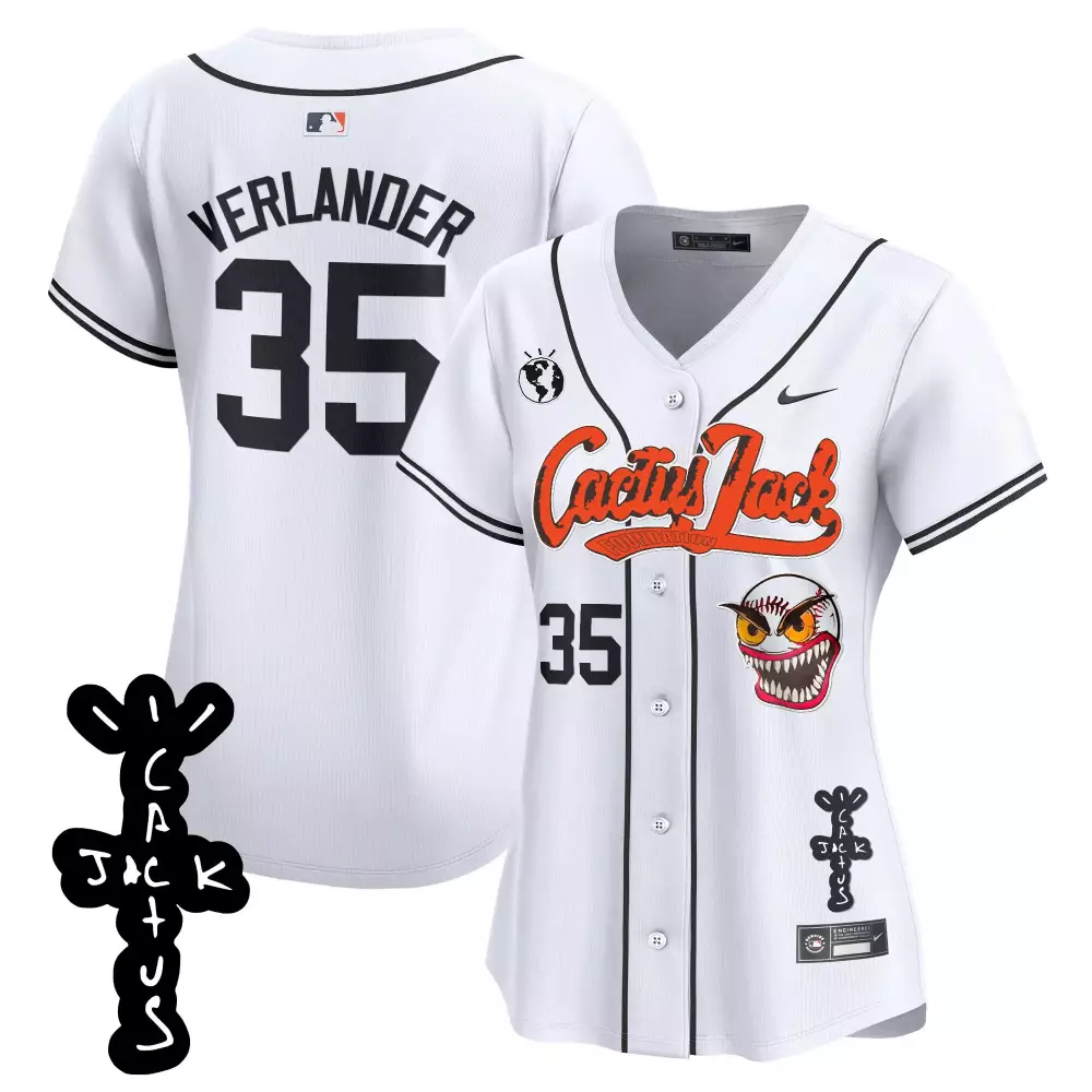 justin verlander white womens houston astros cactus jack patch vapor premier limited jersey all stitched