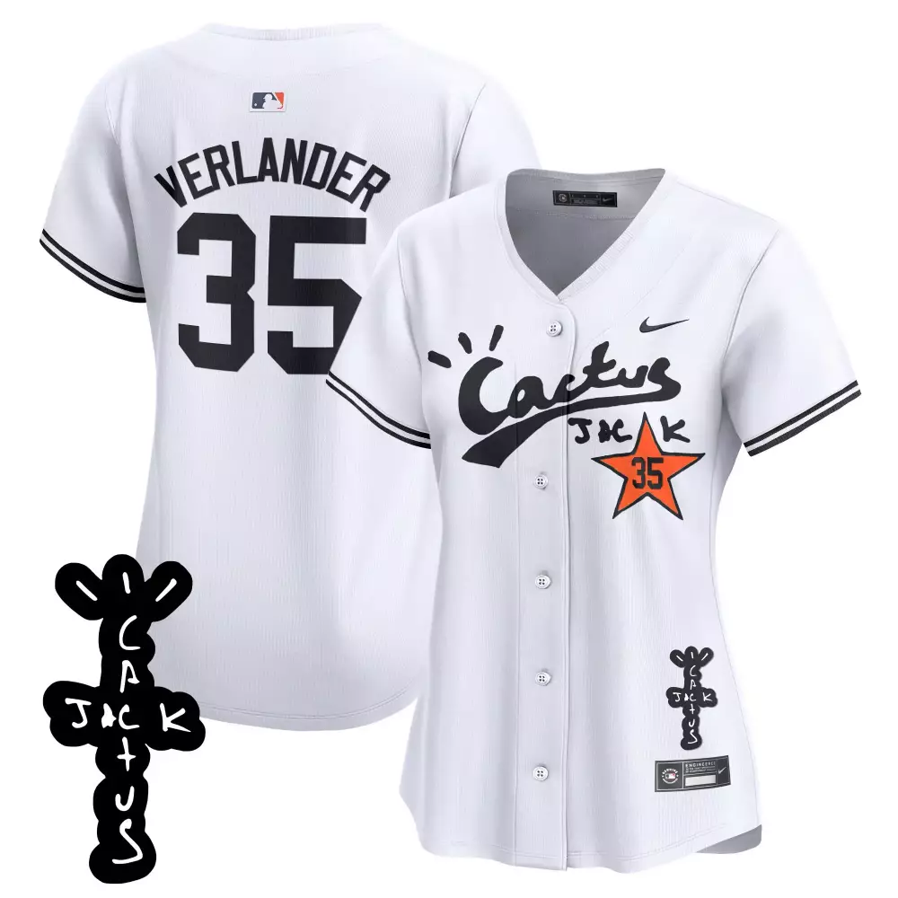 justin verlander white womens houston astros cactus jack patch vapor premier limited jersey all stitched