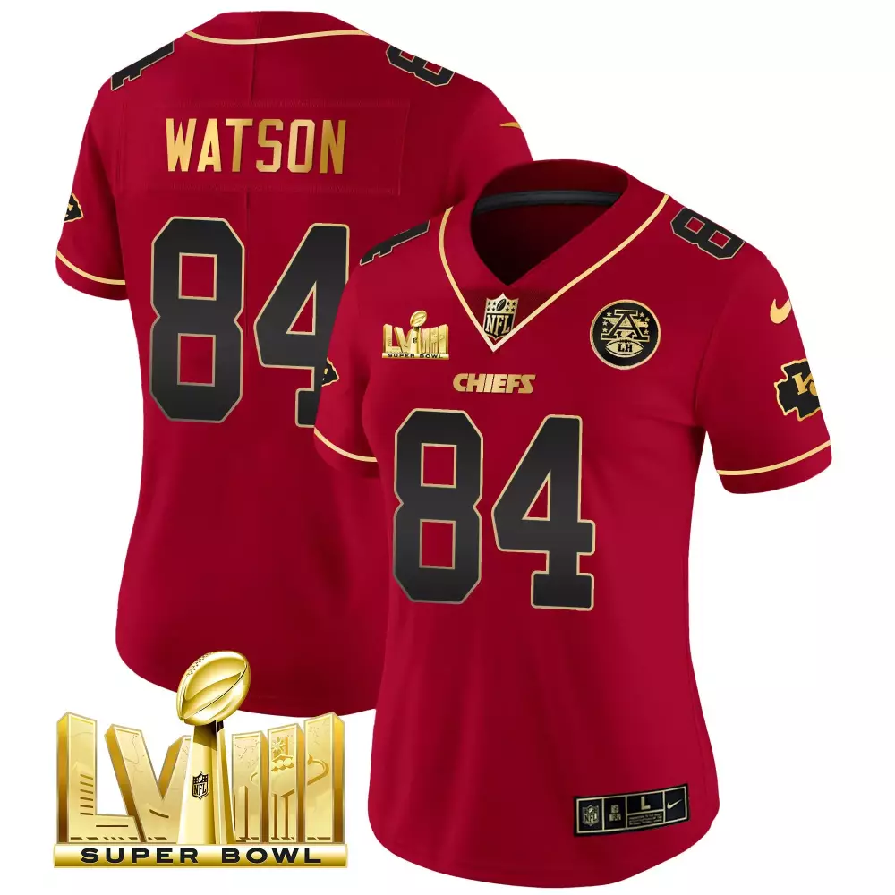 justin watson red special womens kansas city chiefs super bowl lviii back 2 back patch vapor jersey all stitched