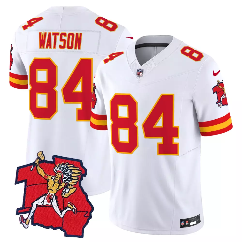 justin watson white gold womens kansas city chiefs super bowl lviii patch vapor jersey v4 all stitched