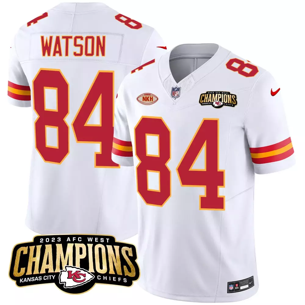 justin watson white gold womens kansas city chiefs super bowl lviii patch vapor jersey v4 all stitched