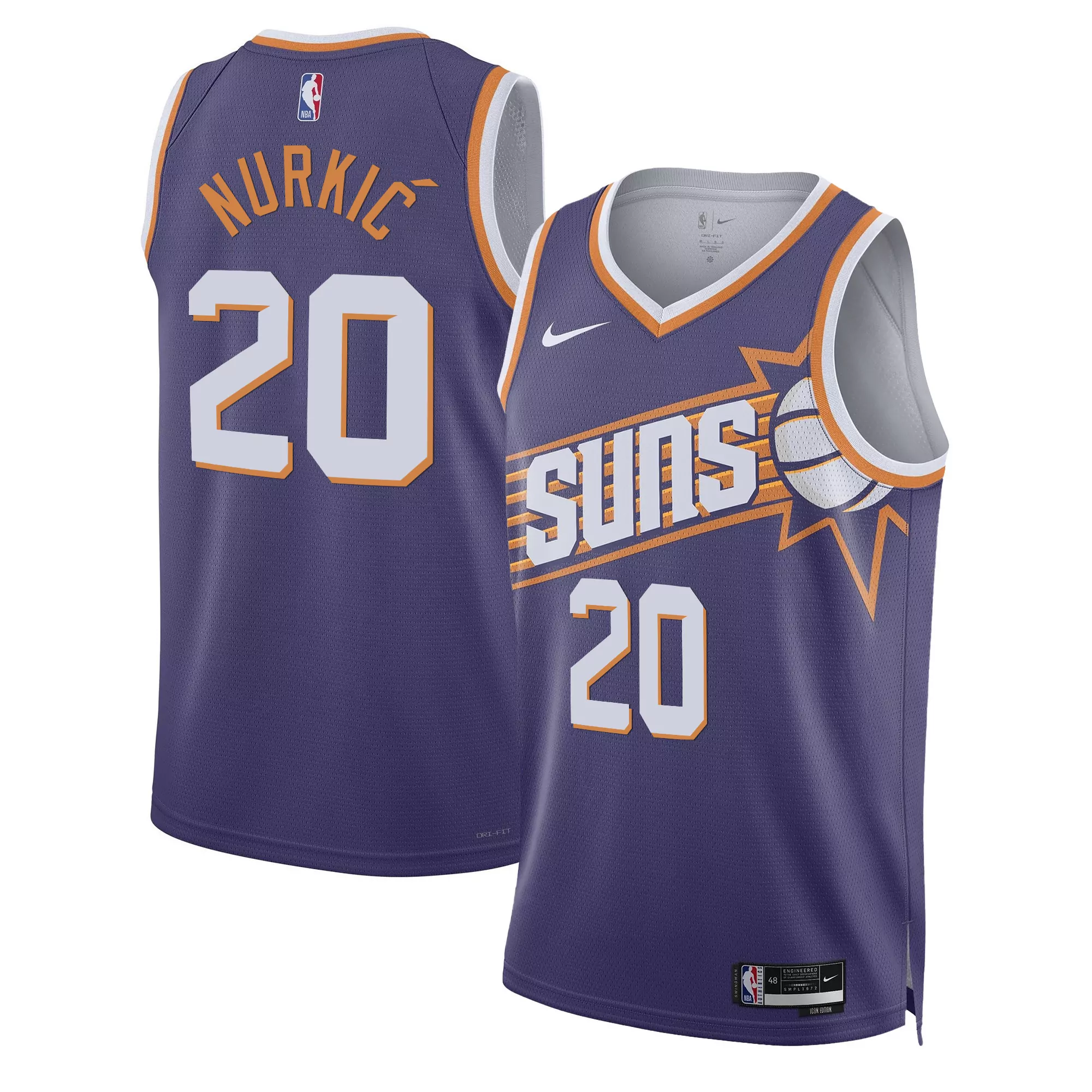 jusuf nurkic purple mens phoenix suns swingman jersey all stitched