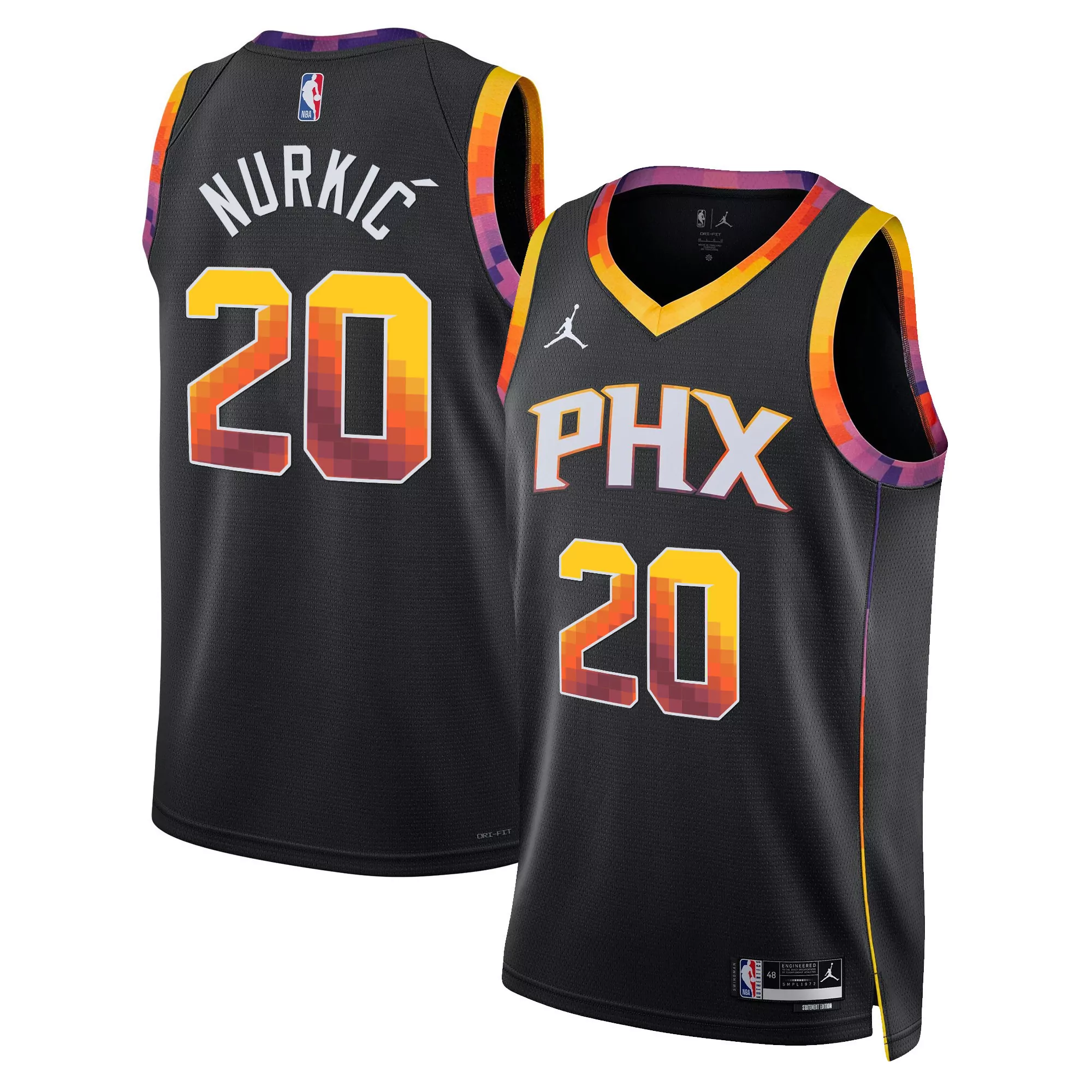 jusuf nurkic purple mens phoenix suns swingman jersey all stitched