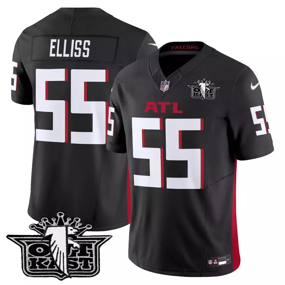 kaden elliss black mens outkast x atlanta falcons 2024 vapor limited jersey all stitched